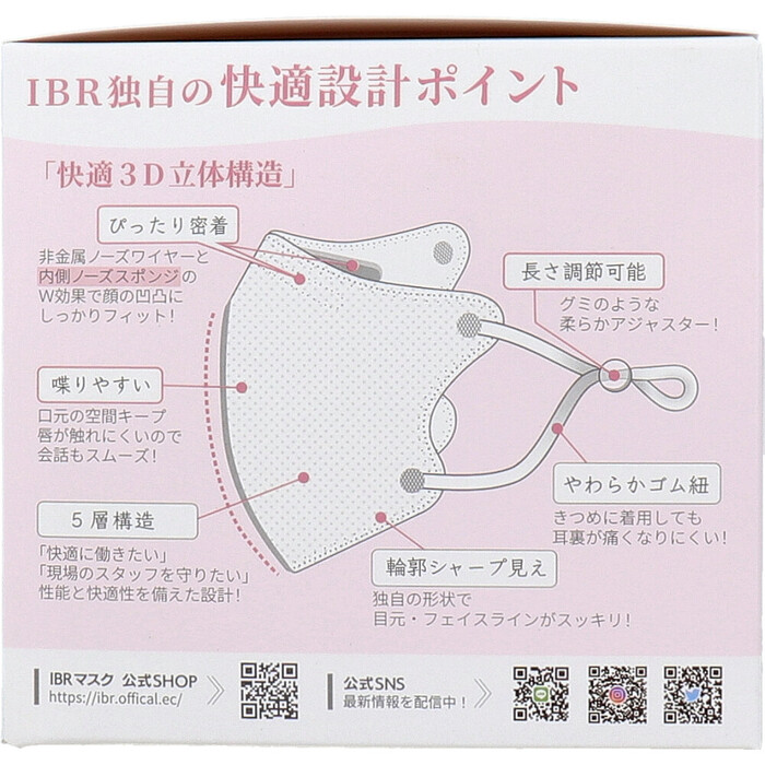 マスク 業務用 5層立体 SOUCORE MASK ソウコレマスク 医療用 個別包装 ライトピンク 20枚入 2セット-2