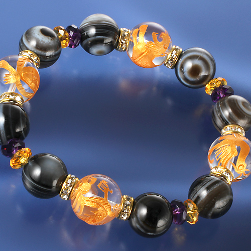 四神獣 天眼石大粒ブレス 大玉16mm 風水パワーカード付き : まるっと