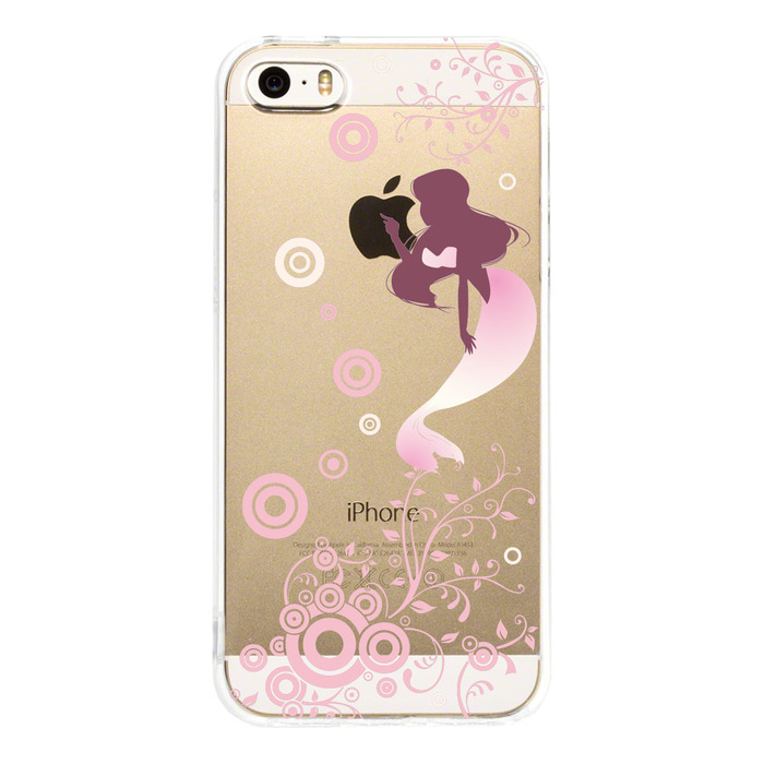 iPhone5 iPhone5s ケース クリア 人魚姫 ピンク スマホケース ハード スマホケース ハード-1