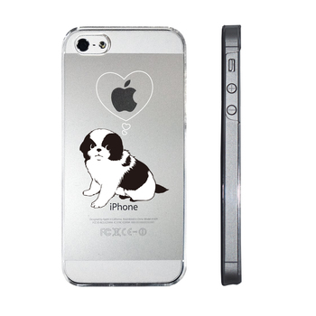 iPhone5 iPhone5s ケース クリア 犬 わんこ チン スマホケース ハード スマホケース ハード-1