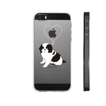 iPhone5 iPhone5s ケース クリア 犬 わんこ チン スマホケース ハード スマホケース ハード-2