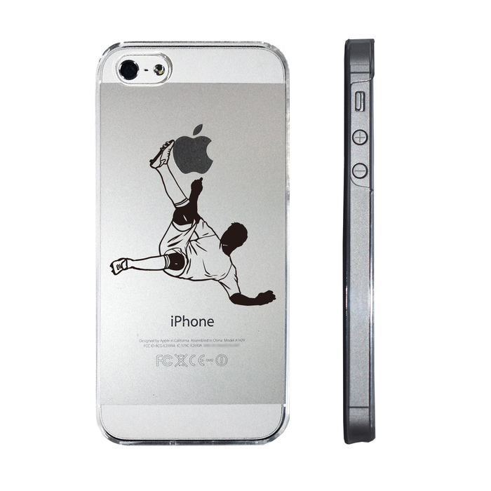 iPhone5 iPhone5s ケース クリア サッカー オーバーヘッドシュート スマホケース ハード スマホケース ハード-1