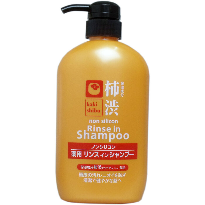 柿渋 ノンシリコン 薬用リンスインシャンプー ６００ｍＬ 3個セット-0