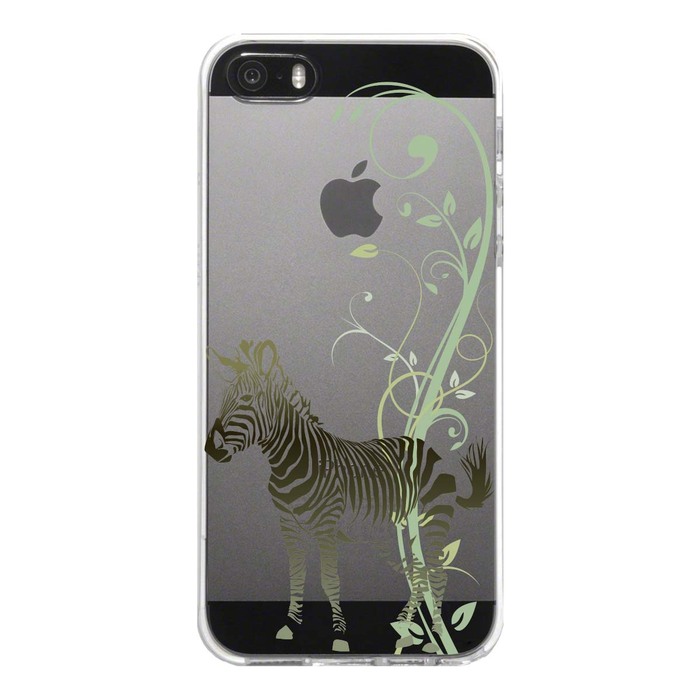 iPhone5 iPhone5s ケース クリア ゼブラ グリー スマホケース ハード スマホケース ハード-4