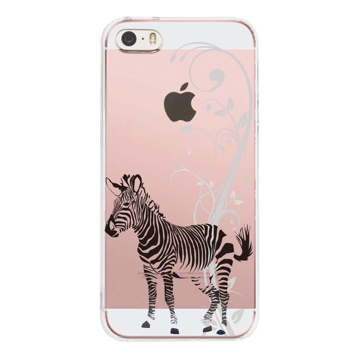 iPhone5 iPhone5s ケース クリア シマウマ ブラック スマホケース ハード スマホケース ハード-1