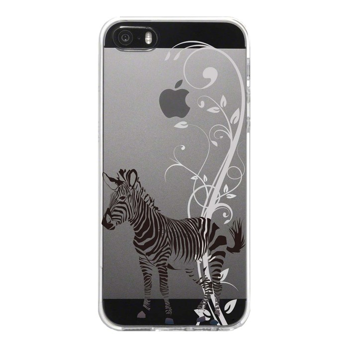 iPhone5 iPhone5s ケース クリア シマウマ ブラック スマホケース ハード スマホケース ハード-4