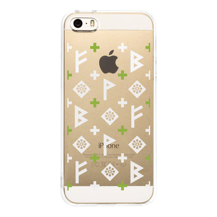 iPhone5 iPhone5s ケース クリア ルーン文字 緑 スマホケース ハード スマホケース ハード-2
