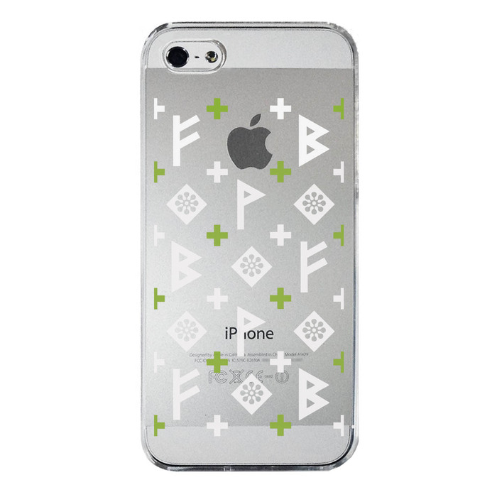 iPhone5 iPhone5s ケース クリア ルーン文字 緑 スマホケース ハード スマホケース ハード-3