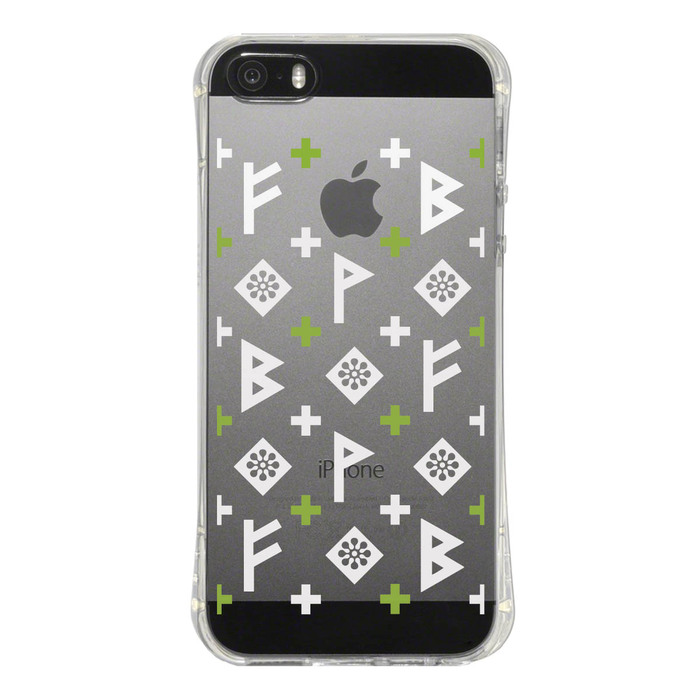 iPhone5 iPhone5s ケース クリア ルーン文字 緑 スマホケース ハード スマホケース ハード-4