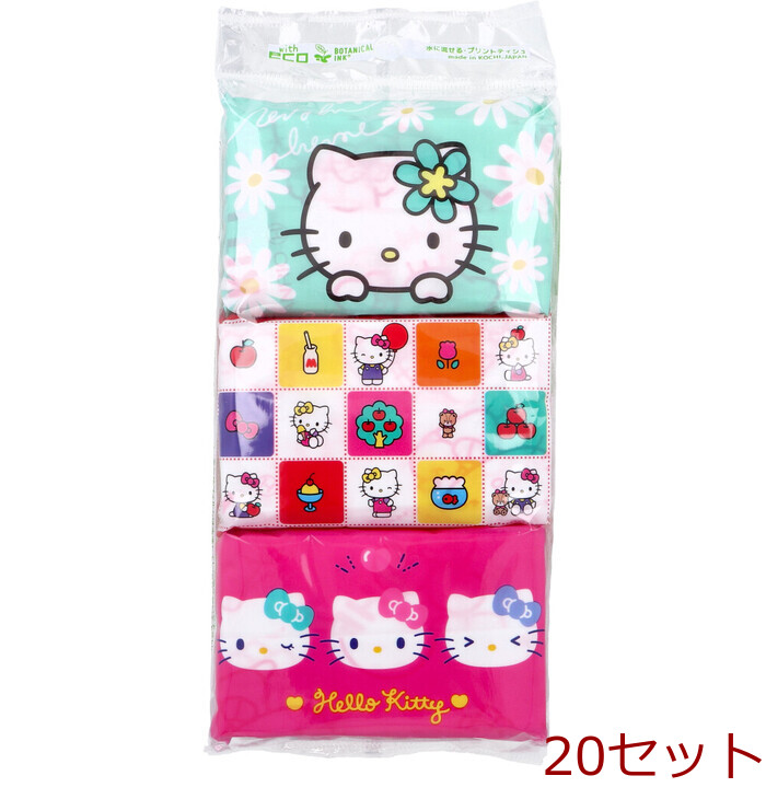 ハローキティ 水に流せるプリントティシュ 16枚(8組)×6