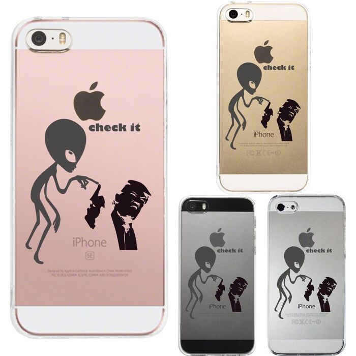 iPhone5 iPhone5s ケース クリア 宇宙人 と