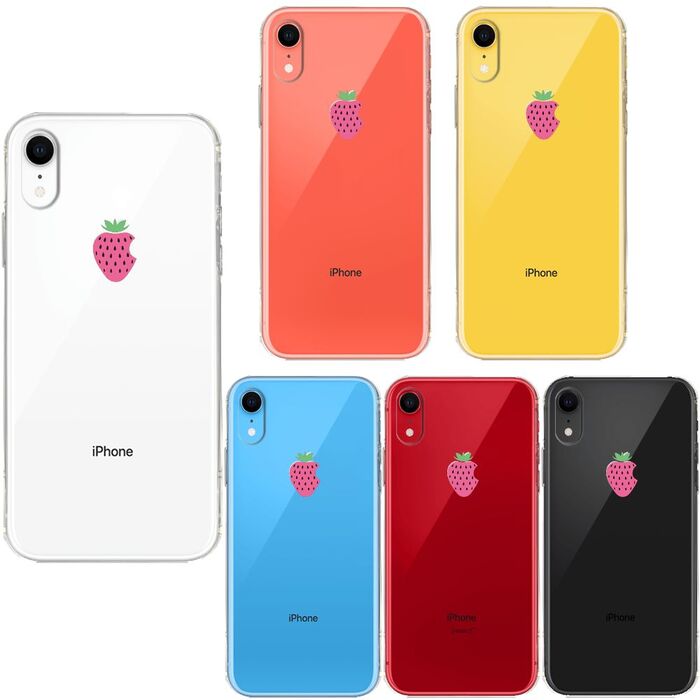 iPhoneXR ケース クリア ソフト イチゴ 苺 スマホ
