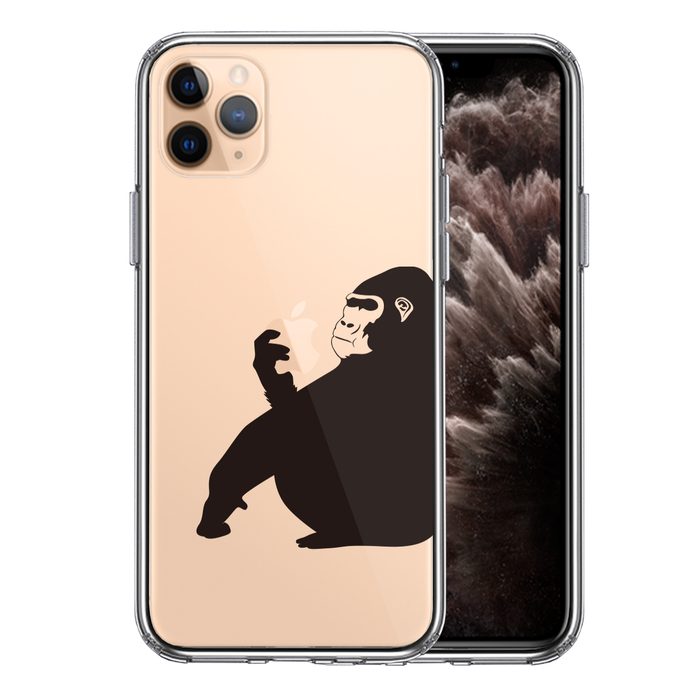 iPhone11pro ケース クリアゴリラ 動物 スマホケ