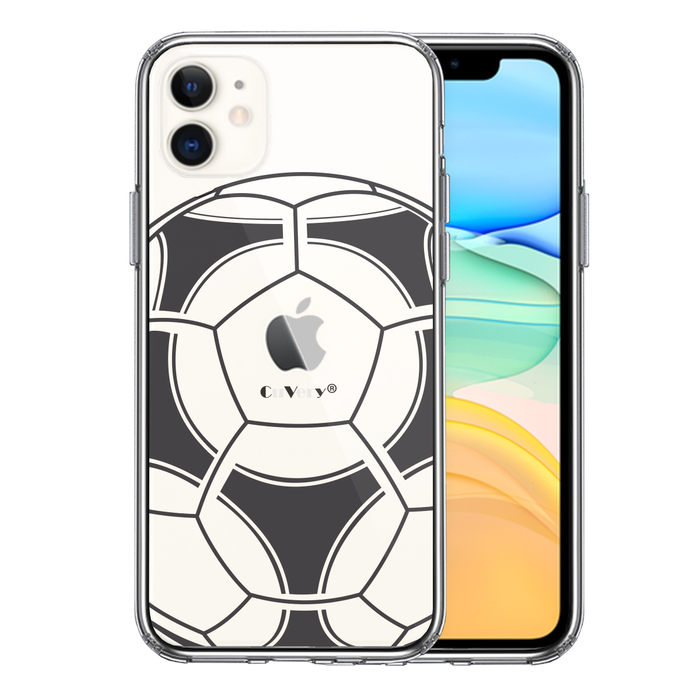 iPhone11 ケース クリア サッカーボール I Lov