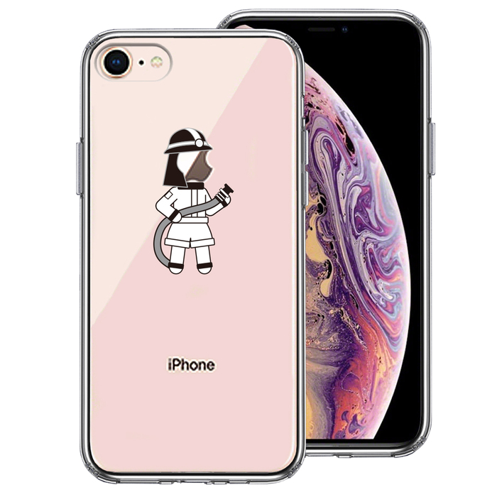 iPhone8 ケース クリア お仕事 職業 消防士 スマホ