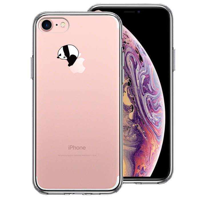 iPhone7 ケース クリア パンダ panda 跳び箱