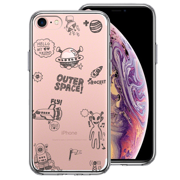 iPhone7 ケース クリア UFO 宇宙人 スマホケース