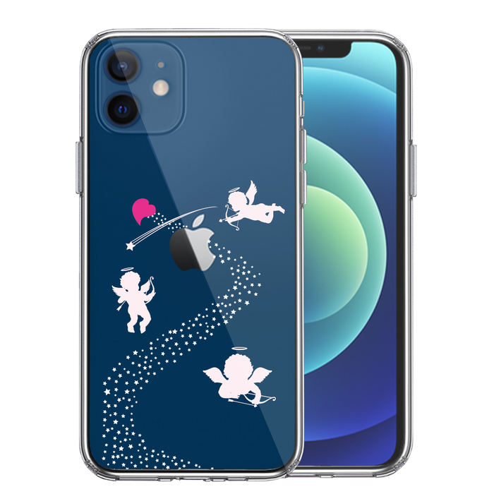 iPhone12 ケース クリア 天の川 ハート エンジェル