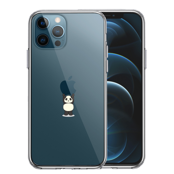 iPhone12Pro ケース クリア パンダ 重量挙げ 並