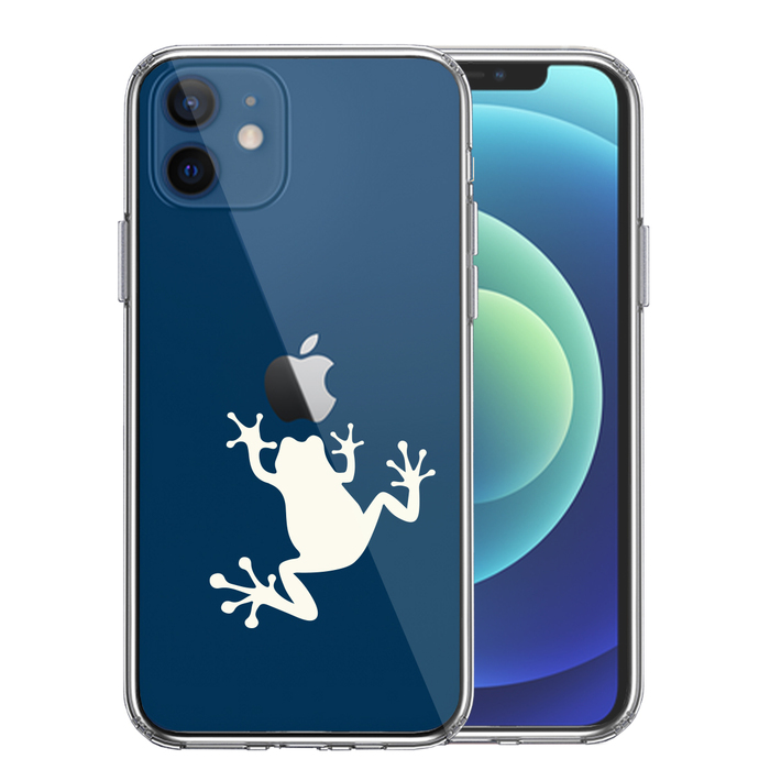 iPhone12mini ケース クリア カエル 蛙 ホワイ
