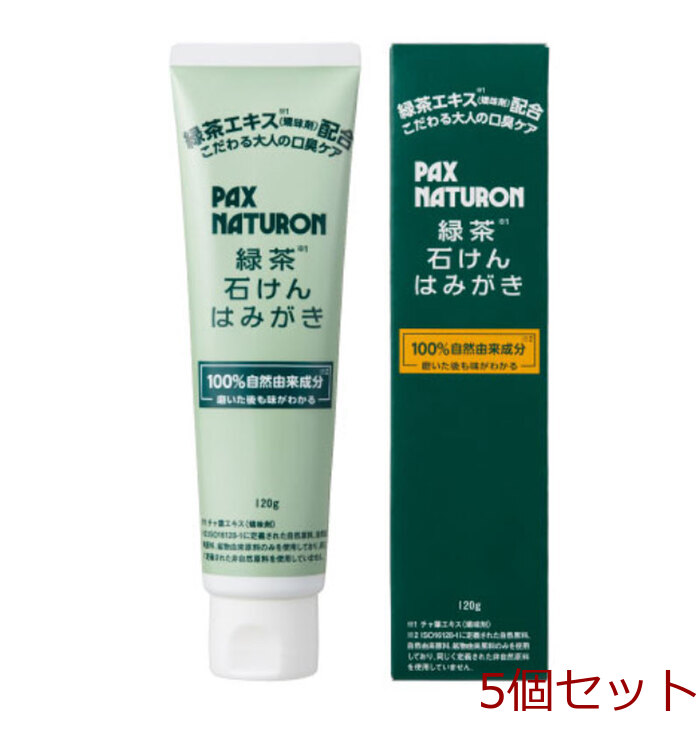 パックスナチュロン 緑茶石けんはみがき 120g 