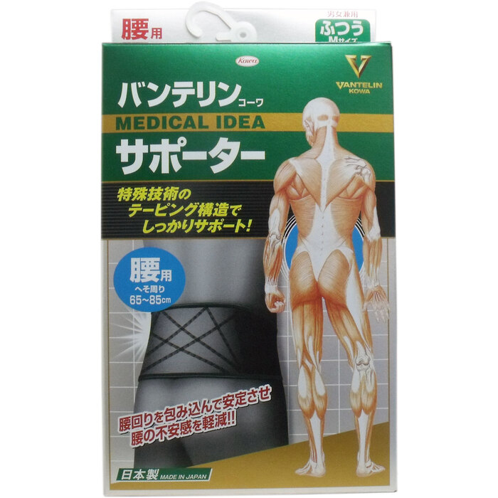 バンテリンサポーター 腰用 ふつう Ｍサイズ ブラック １枚