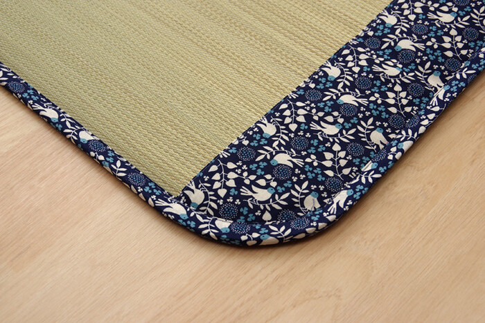 フリーマット 約70×120cm ことり ネイビー　中材 固綿15mm-9