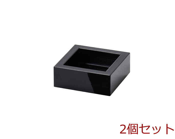 スタッキング檜 1 2合桝 黒塗装付 キッチン インテリア 日本製 2個セット-0