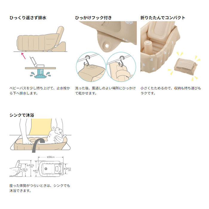 リッチェル ミッフィー ふかふかベビーバス ステップアップ-6