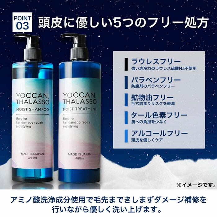 YOCCAN タラソモイストシャンプー 480mL 2個セット : まるっとくらしの