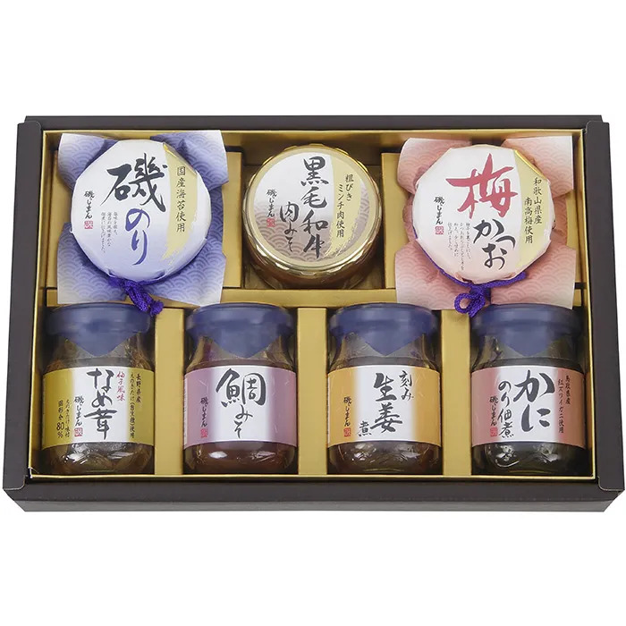 磯じまん ご飯のお供瓶詰磯のり・梅かつお・黒毛和牛肉みそ