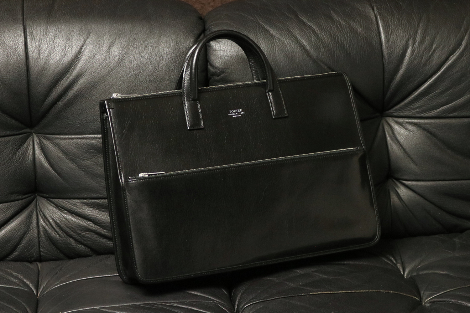 ⭐️美品⭐️　PORTER　オールレザー　ブリーフケース　ブラック　レザー 現行モデル✨ポーター ブリーフケース ビジネス ブラック オール