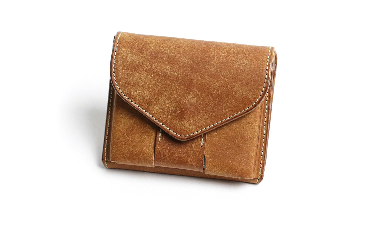 GQ1937◇池之端銀革店 CRAMP : スリム ウォレット CRAMP / 池之端銀革店 フロント金具がアクセント。 大容量コイン