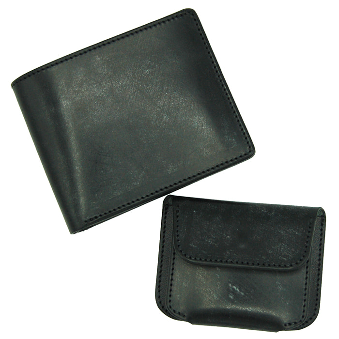 CRAMP 池之端銀革店 cr-921 ブライドルレザー 着脱出来るコインケースの 二つ折り財布  ...