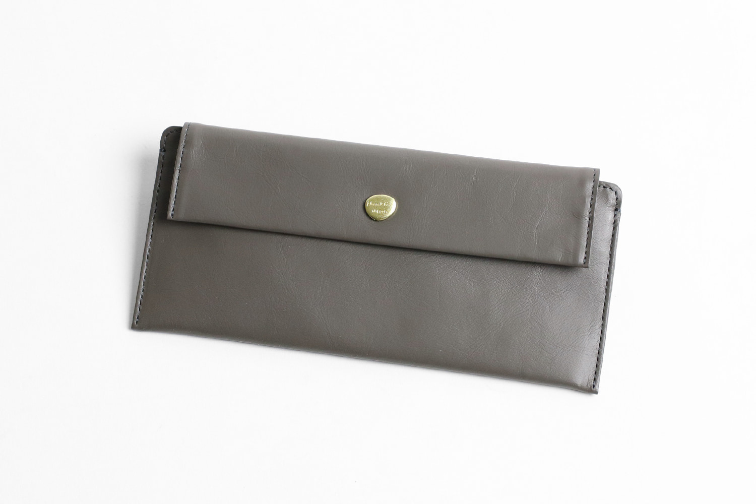 Neutral Gray ARUKAN ハスキー 日本製 極薄ロングウォレット 長財布 クラッチ 本革 革 レザー レディース | Neutral Gray | 01