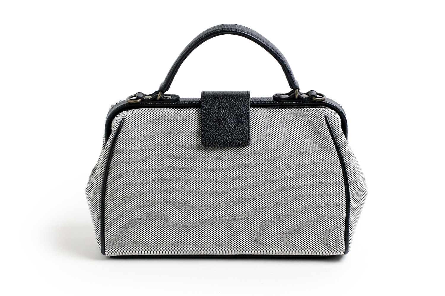 Atelier nuu Parcel nano dulles matche` 倉敷帆布×国産シュリンク牛革パカっと大きな開口が使いやすい「ナノダレス」バッグ 本革 革 レザー レディース | 豊岡鞄 | 02