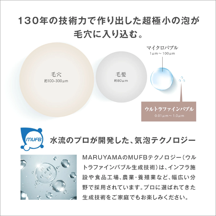 マルヤマ ウルトラファインバブル シャワーヘッド habiller(アビリア