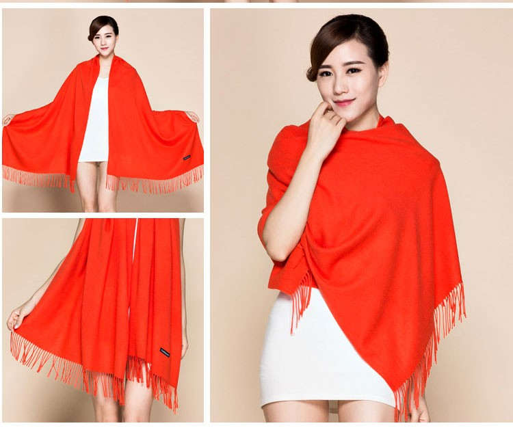 70㎝幅 100% カシミヤ超大判ストール　200cｍ RED  新品 未使用 MARUYAMA 100％カシミヤストール ストール大判 70cm×200cm 320g超大判