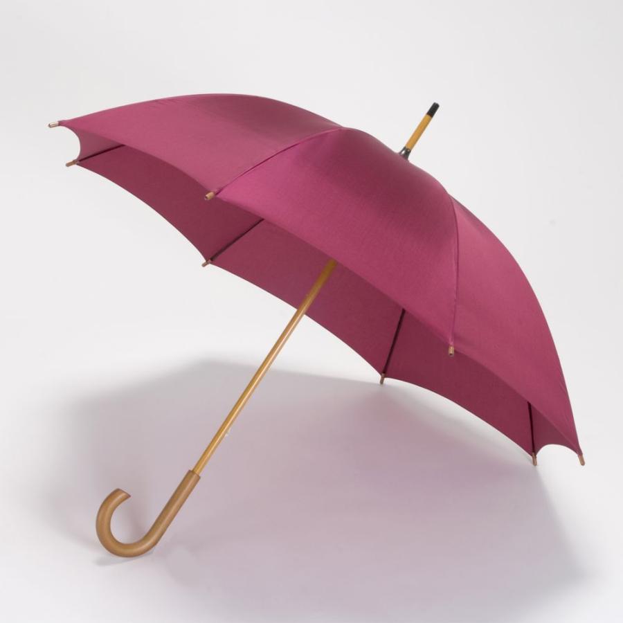 雨傘　富士艶　絹の風合いポリエステル　木棒　手開き　　職人手作り　日本製　メンズ　レディ−ス　丸安洋傘　FU92P　ＦＵ９２Ｈ｜maruyasuyougasa｜02