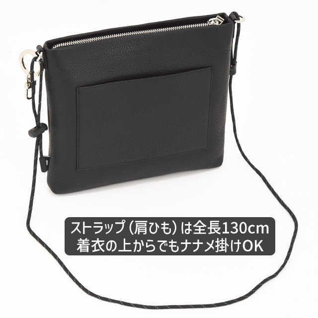 waku（ワク） レザー ショルダーバッグ キーリング付き スクエアバッグ