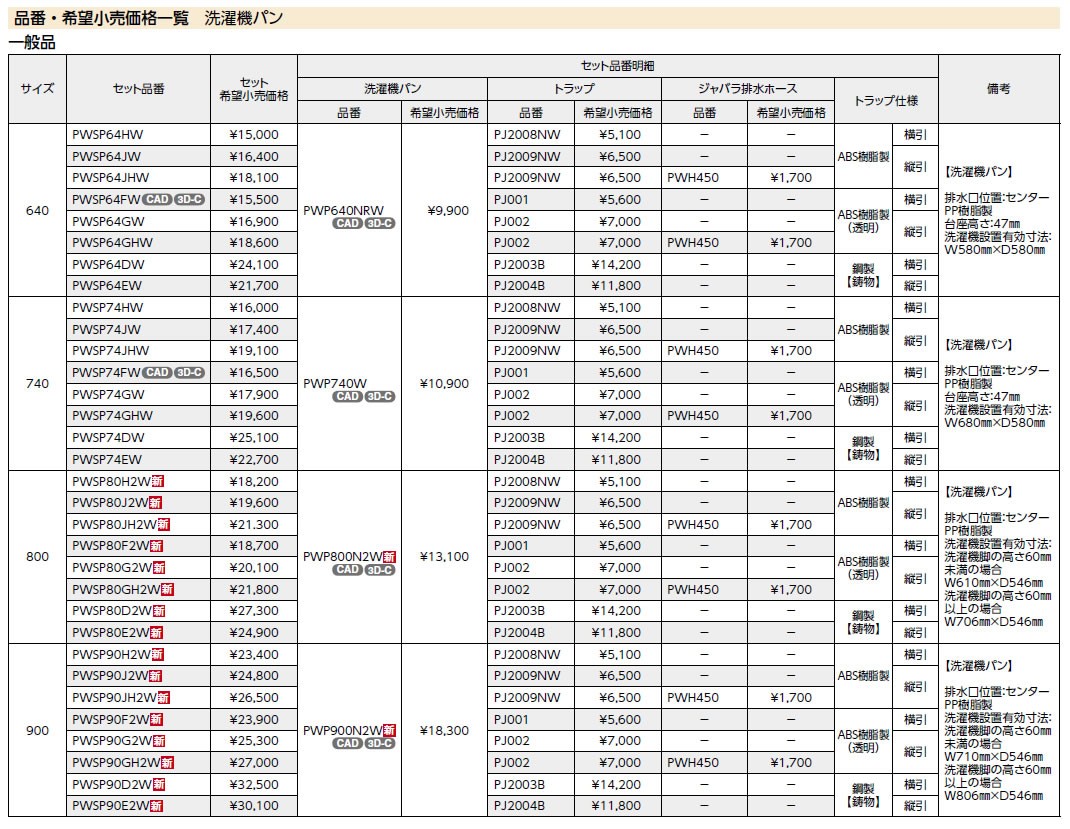 TOTO セット品番【PWSP80H2W】 洗濯機パン[PWP800N2W]サイズ800＋横引トラップ[PJ2008NW] :pwsp80h2w:換気扇の通販ショップ  プロペラ君 - 通販 - Yahoo!ショッピング