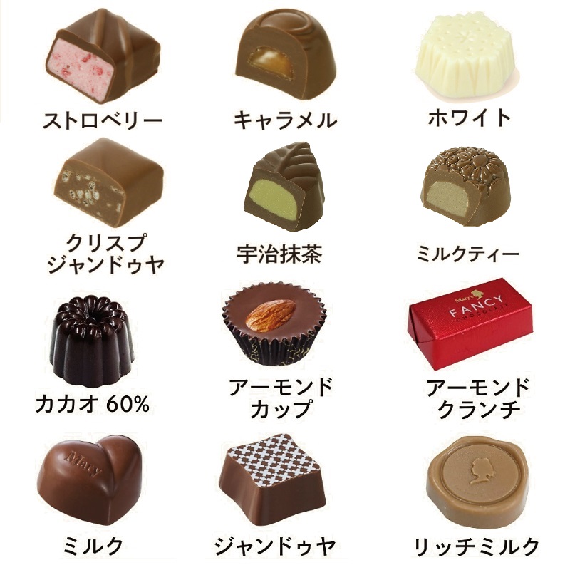 お得！チョコレート詰め合わせ お菓子 メリーチョコレート ファンシーチョコレート 12個入 ギフト お