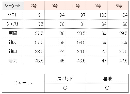 サイズ表