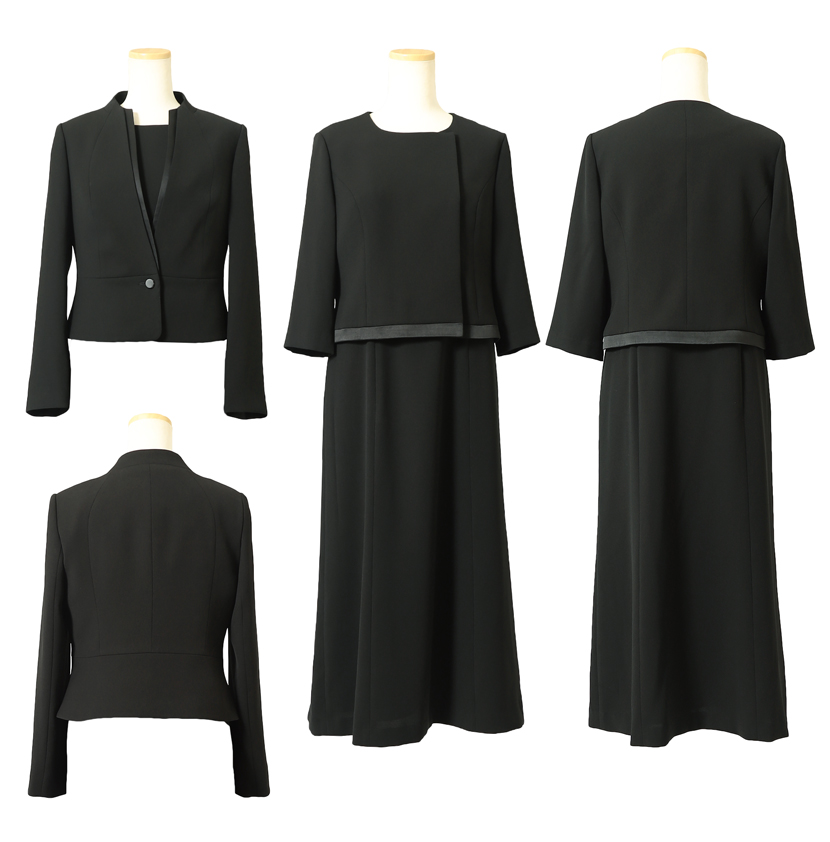 スタンドカラージャケット,前開きロングワンピース洗える,喪服,礼服,スーツ,ブラックフォーマル,フォーマル,女性,卒園,卒業,入園,入学