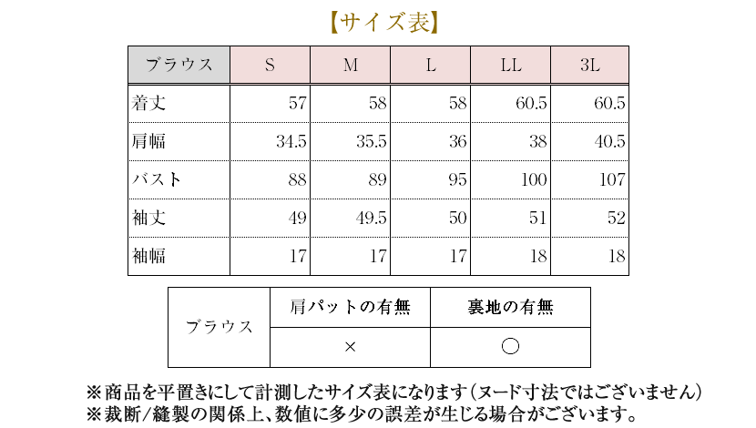 サイズ表