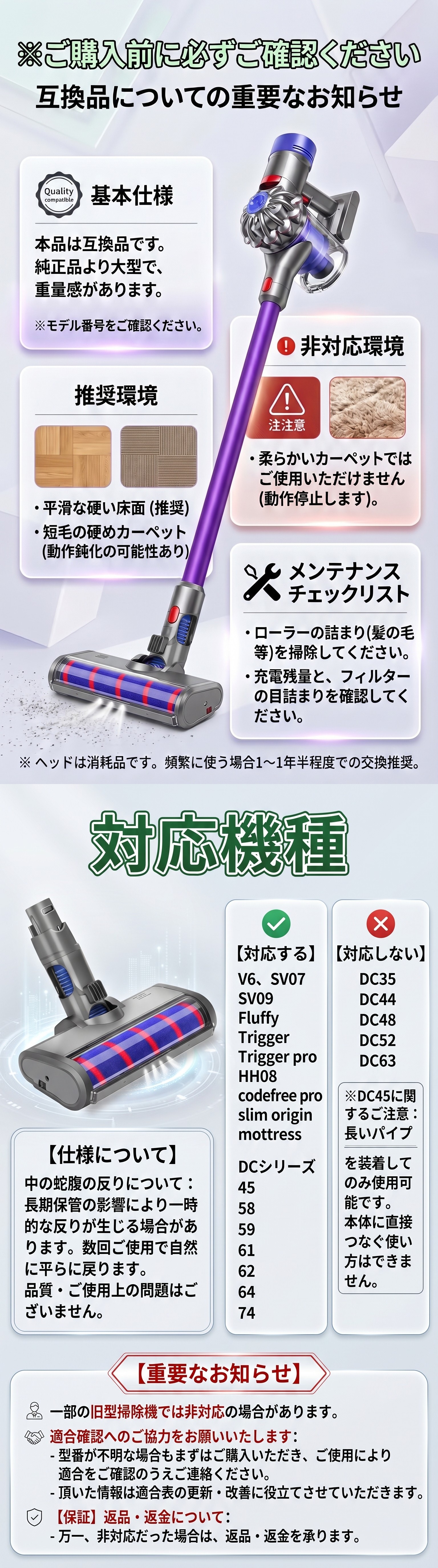 ダイソン クリーナーヘッド V6 ソフトローラー DC58 DC59 DC61 DC62