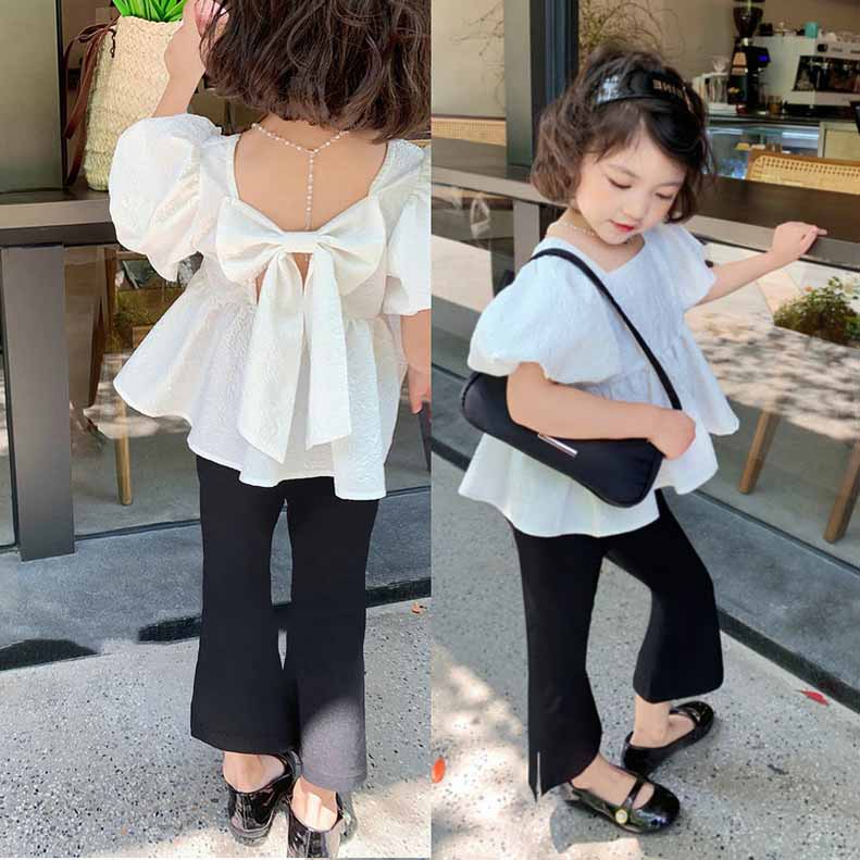 子供服 セットアップ バックリボンセットアップ パンツ女の子子供服春 