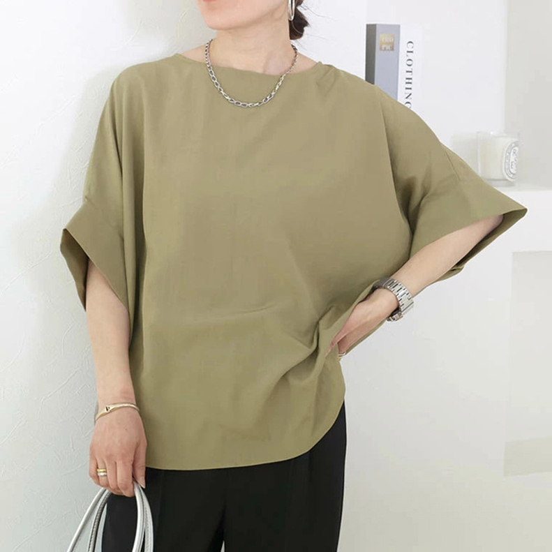 Tシャツ カットソー レディース 綿100% ボートネック トップス