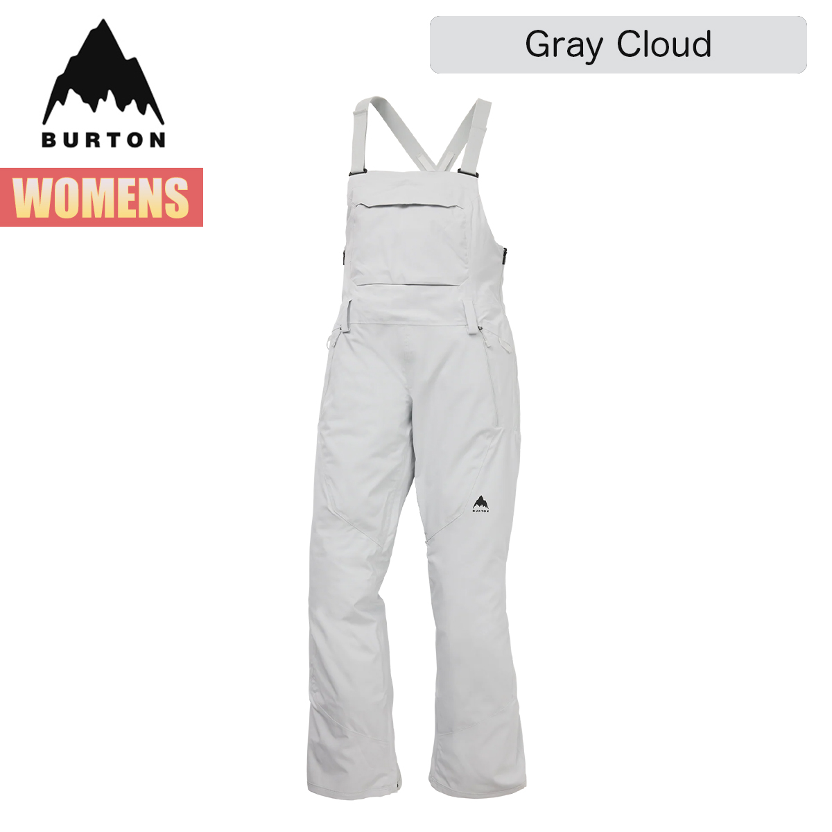 BURTON XS ホワイト オーバーオール スノーボードウェア BURTON（バートン） スノーボードウェア レディース ビブパンツ 26-27