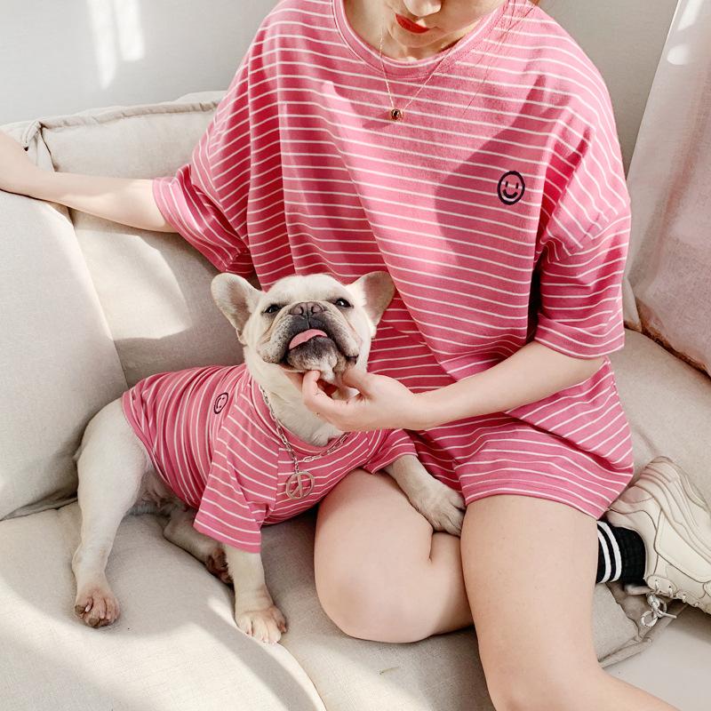 親子Tシャツ 犬 ペアルック 春夏 犬服Tシャツ 薄手 リゾート 小型犬 中型犬 大型犬 ペットとお揃い 犬と親子お揃い服 犬の服 親子 | ブランド登録なし | 01